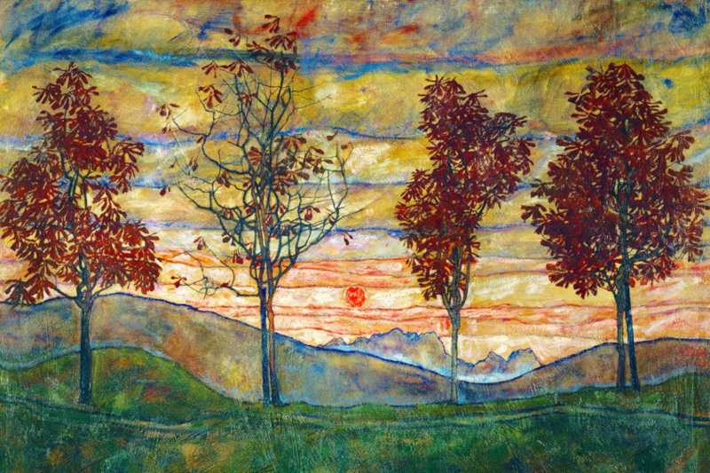 Four Trees by Egon Schiele